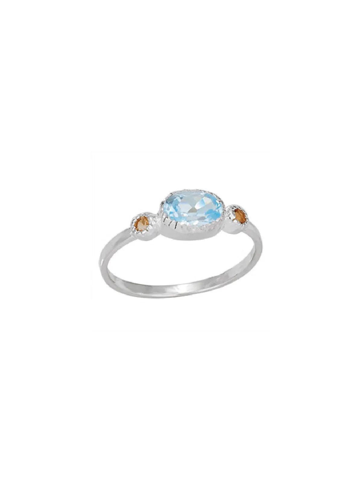 Blue Topaz & Citrine Ring