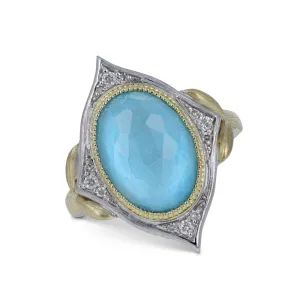 Blue Topaz Doublet Ring