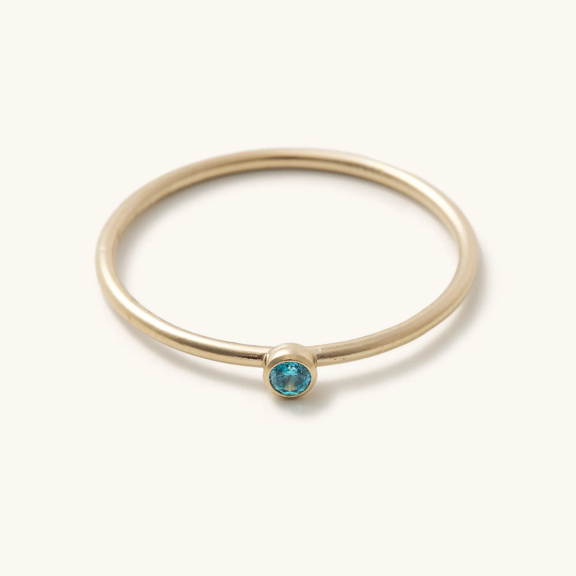 Blue Topaz Stackable Gold Ring