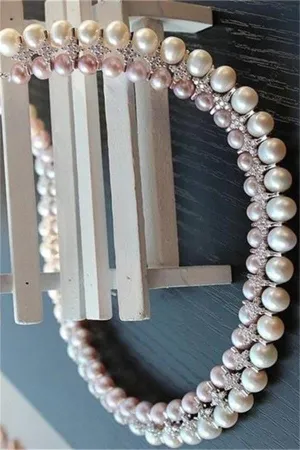 Bridal Wedding Double Loop Real Pearl Necklace P27