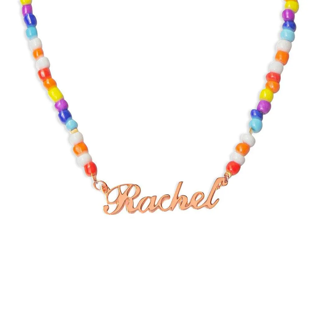 Candy Seed Bead Name Necklace