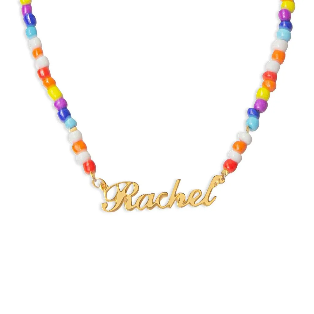 Candy Seed Bead Name Necklace