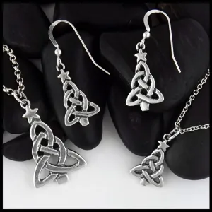 Celtic Christmas Tree Pendant and Earring Set