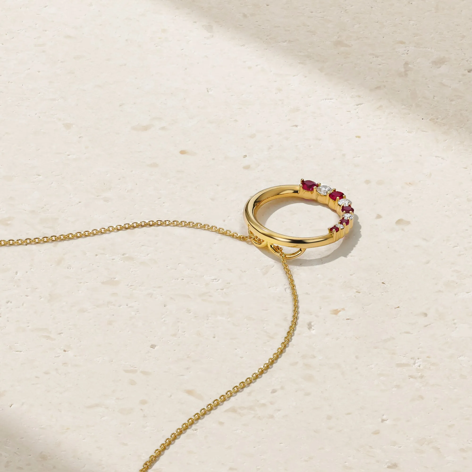 Circular Journey Ruby Pendant