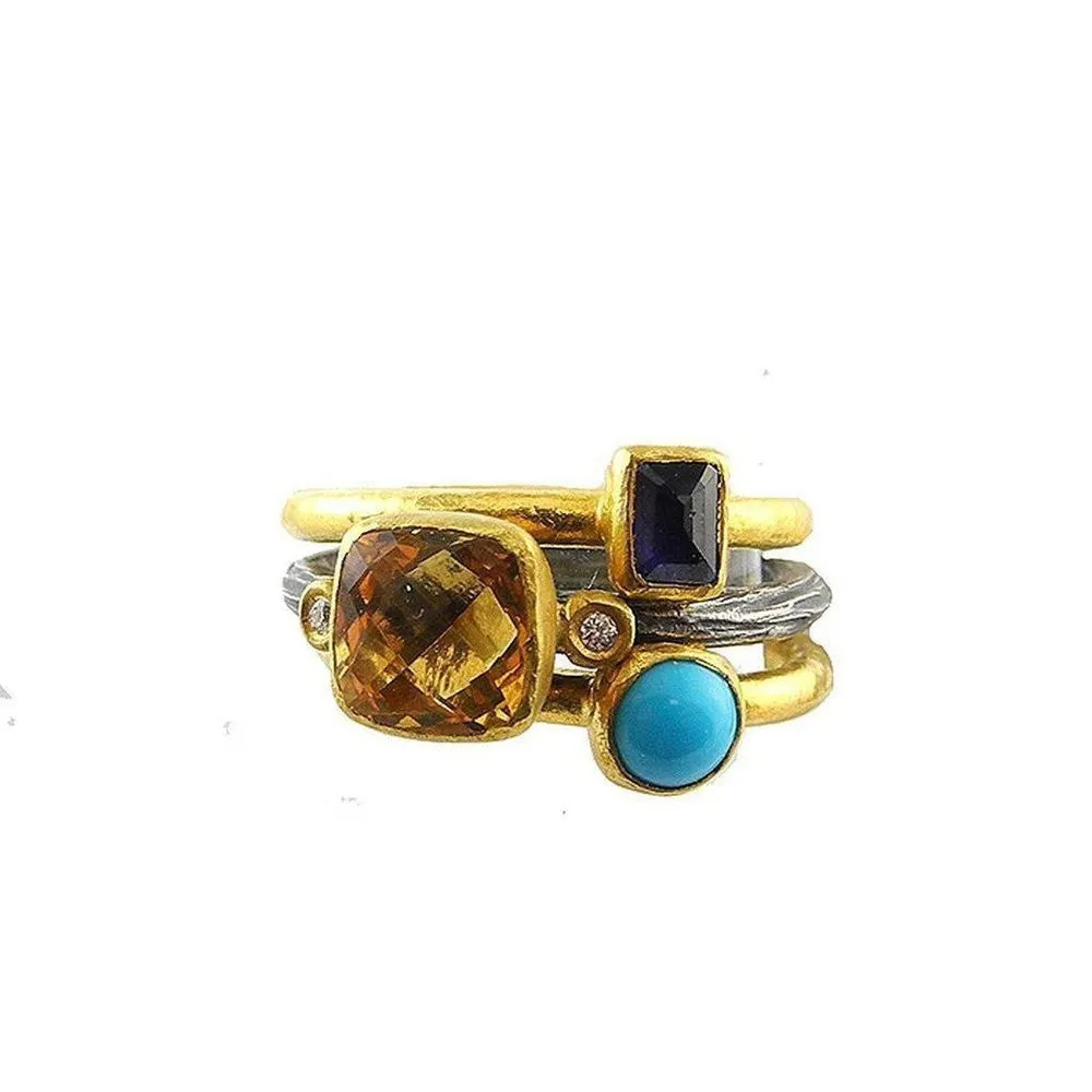 Citrine Ring with Diamond