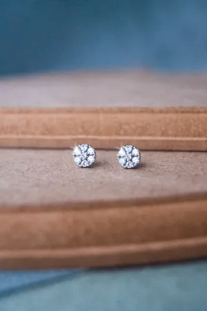 Classic Cluster Mini Sterling Silver Stud Earrings