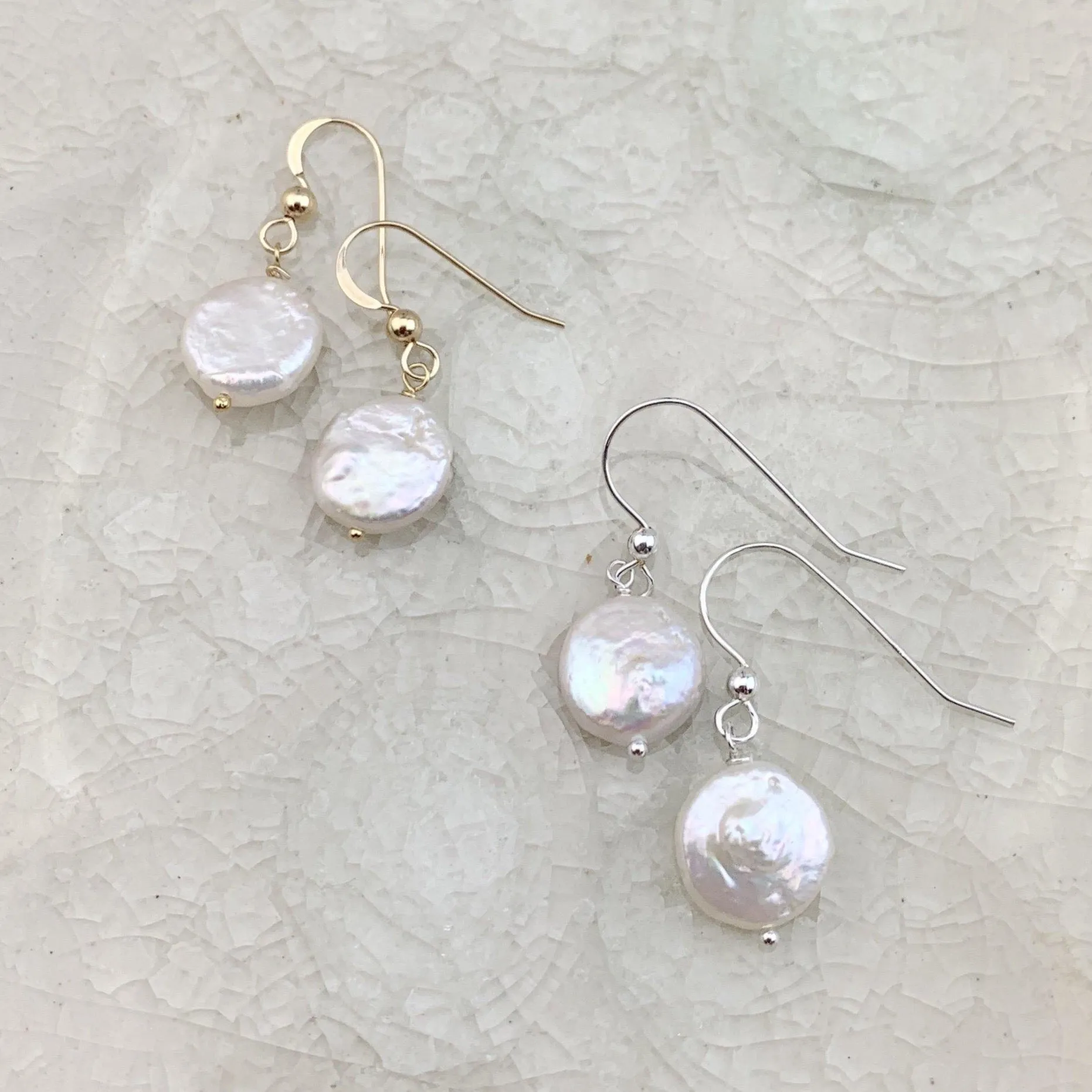 Classic Coin Pearl Earrings