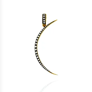 Crescent Moon Charm with Diamonds