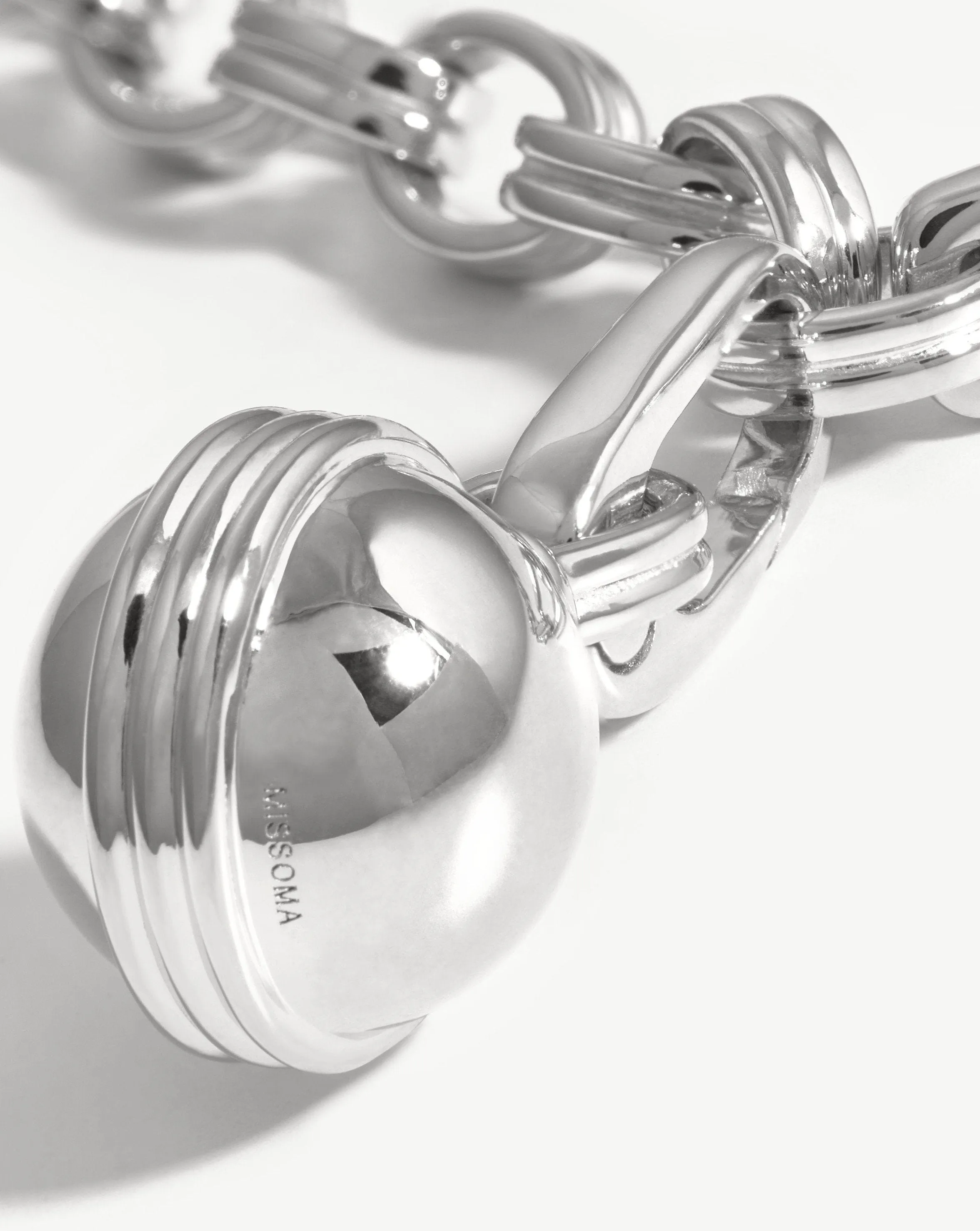 Deconstruked Axiom Small Sphere Chain Necklace | Silver Plated