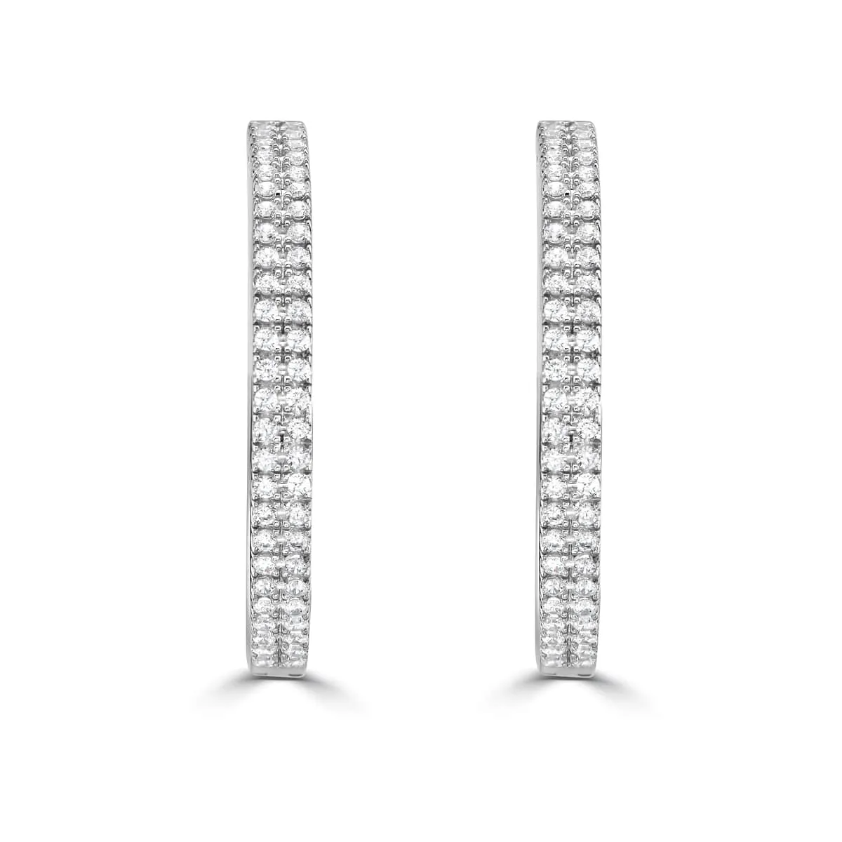 Double Row CZ Hoop Earrings