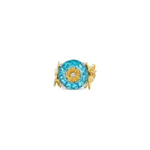 DREAM GARDEN BLUE TOPAZ PRIMROSE RING