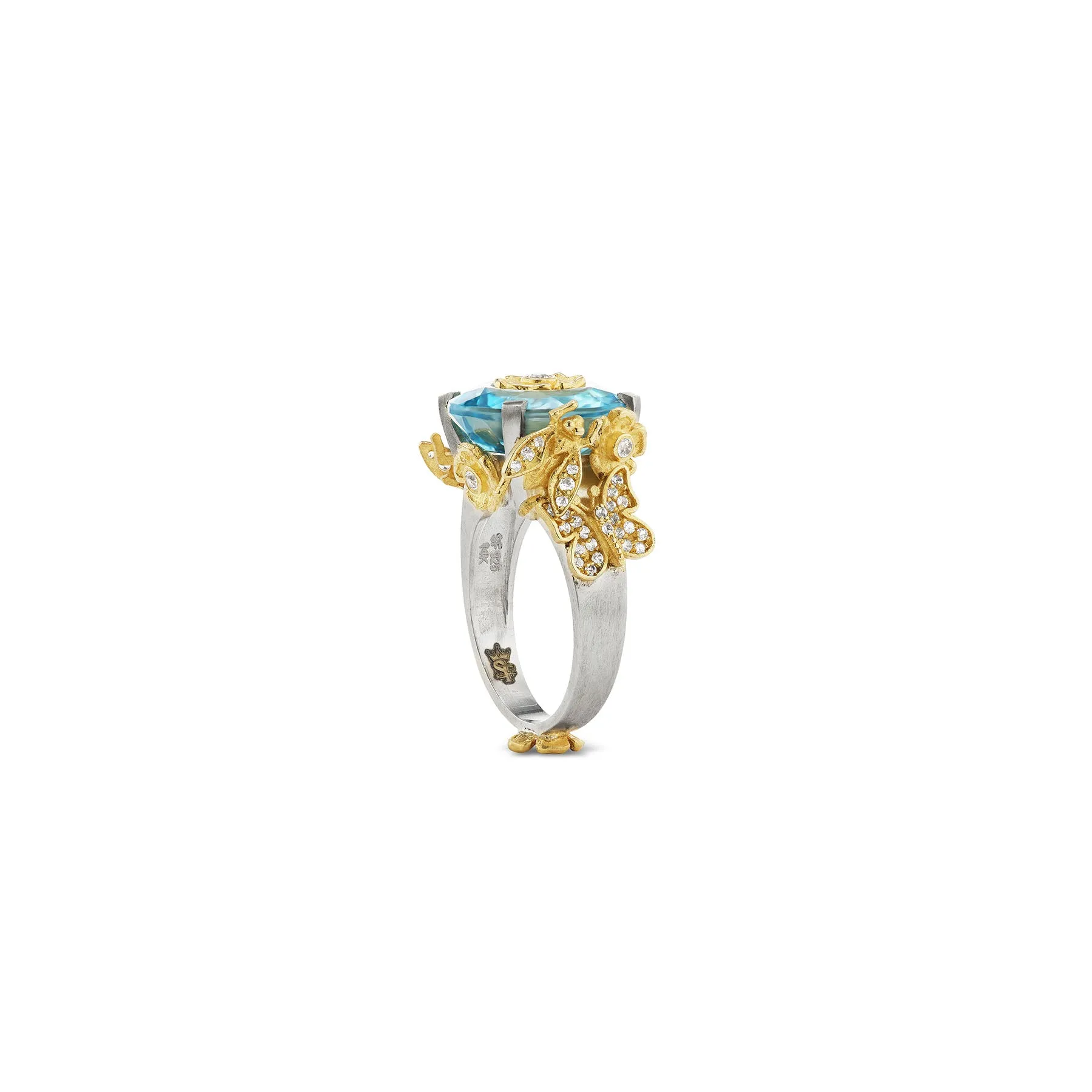 DREAM GARDEN BLUE TOPAZ PRIMROSE RING