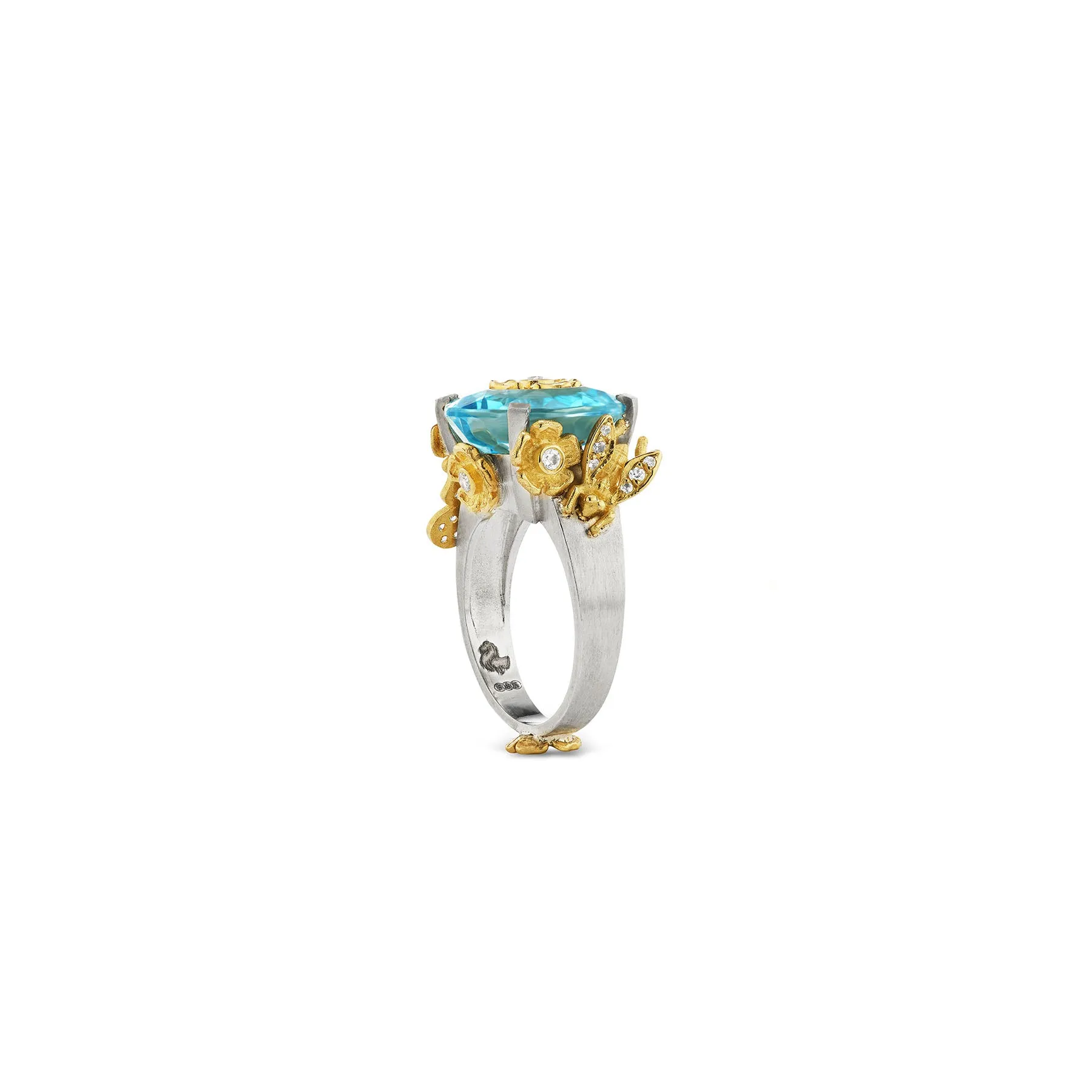 DREAM GARDEN BLUE TOPAZ PRIMROSE RING