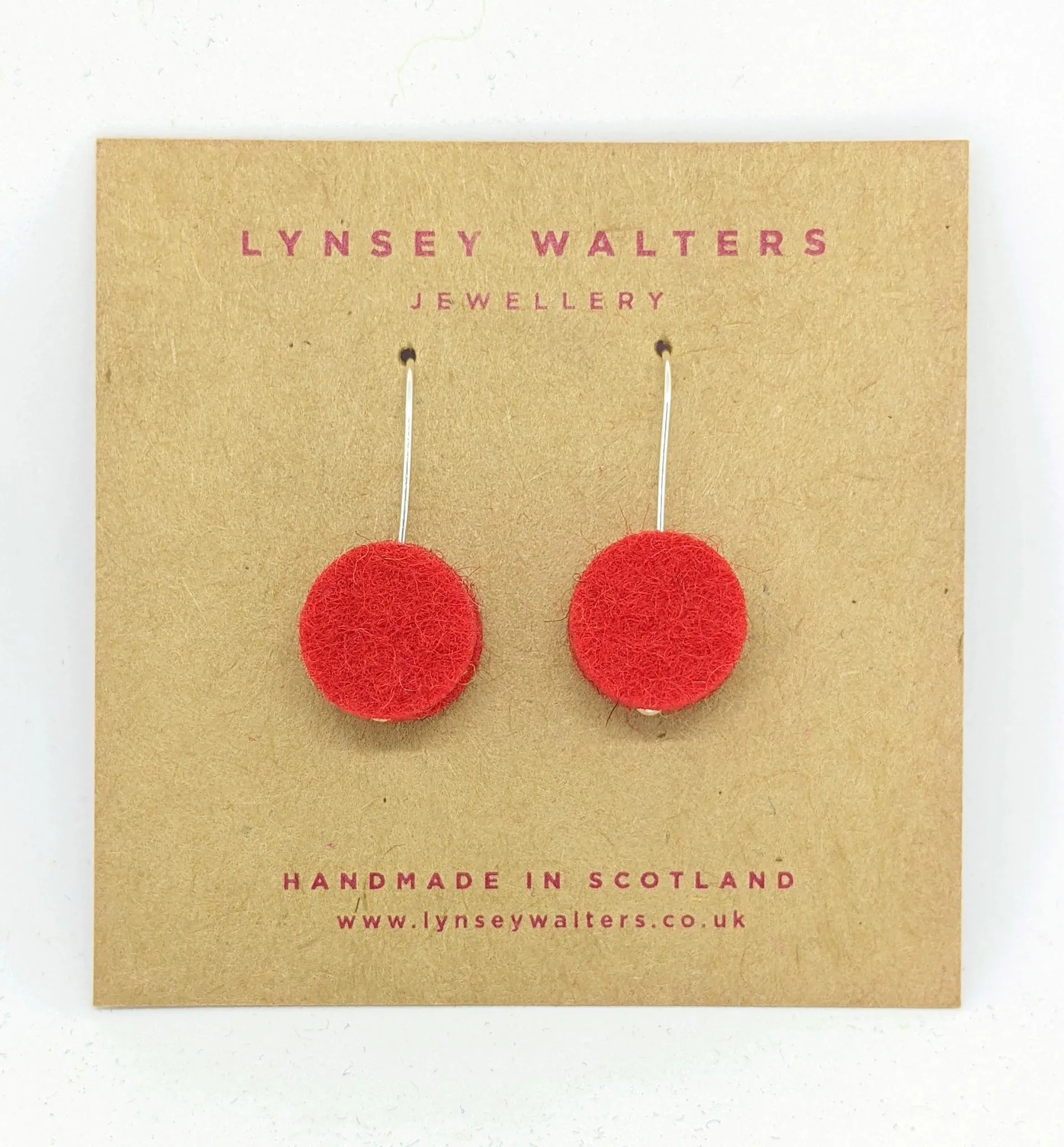 Drop Dot Earrings - Red