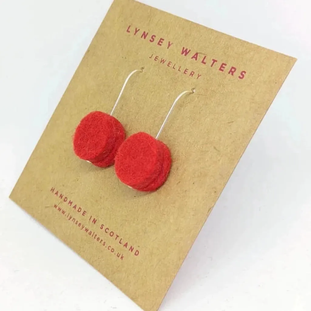 Drop Dot Earrings - Red