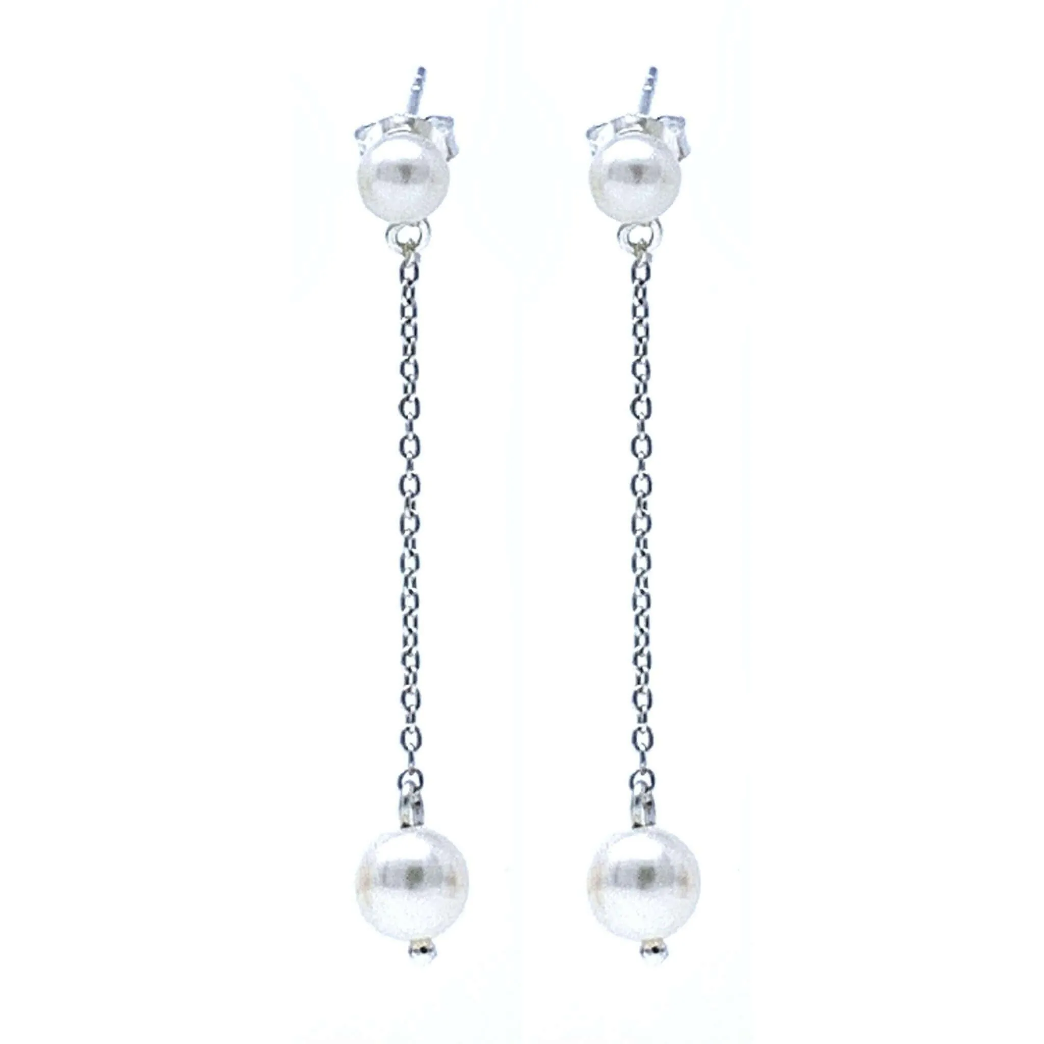 Drop Freshwater Pearl Stud Earrings Sterling Silver