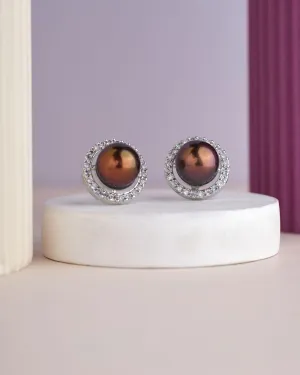 Elegant Black Stud Pearl Earring