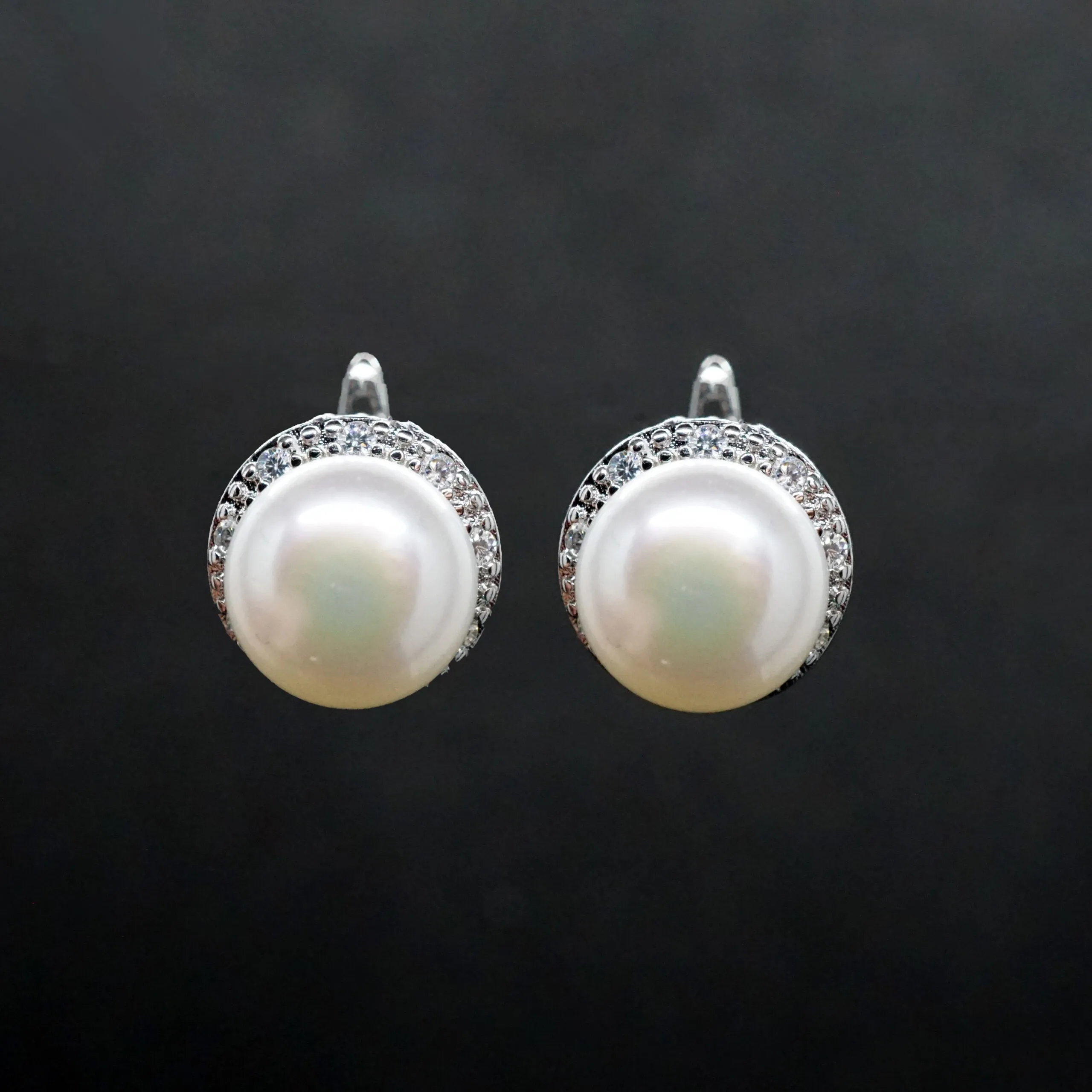 Eliana X - Real Sterling Silver Freshwater Pearl Stud Earrings