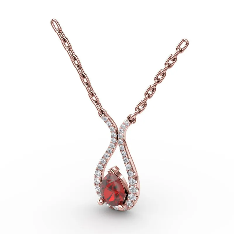 Fana Feel The Love Ruby and Diamond Pendant