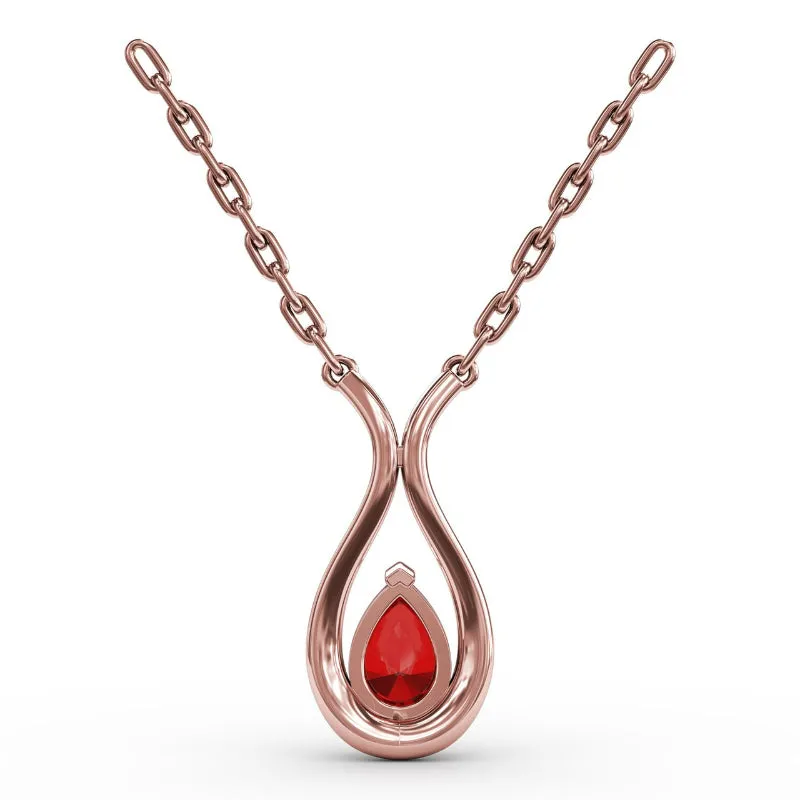 Fana Feel The Love Ruby and Diamond Pendant