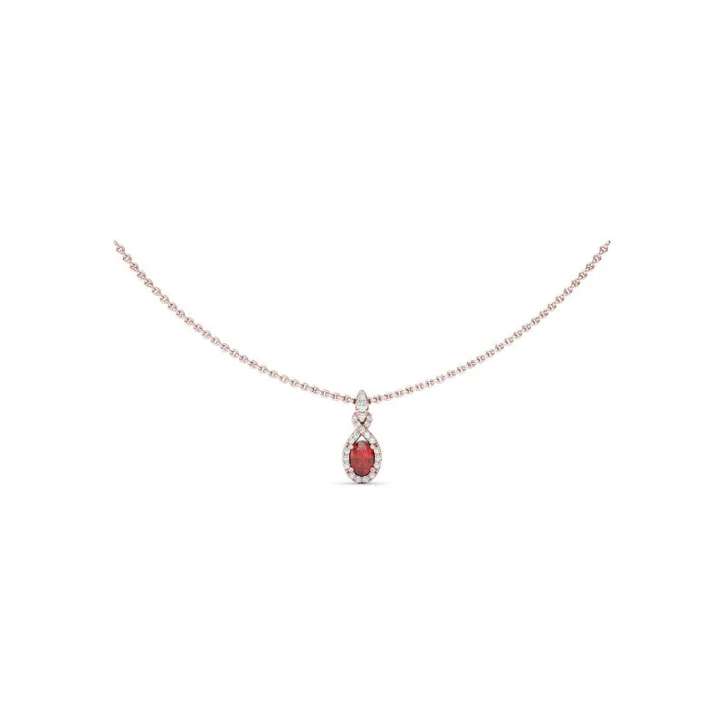 Fana Love Knot Ruby and Diamond Pendant