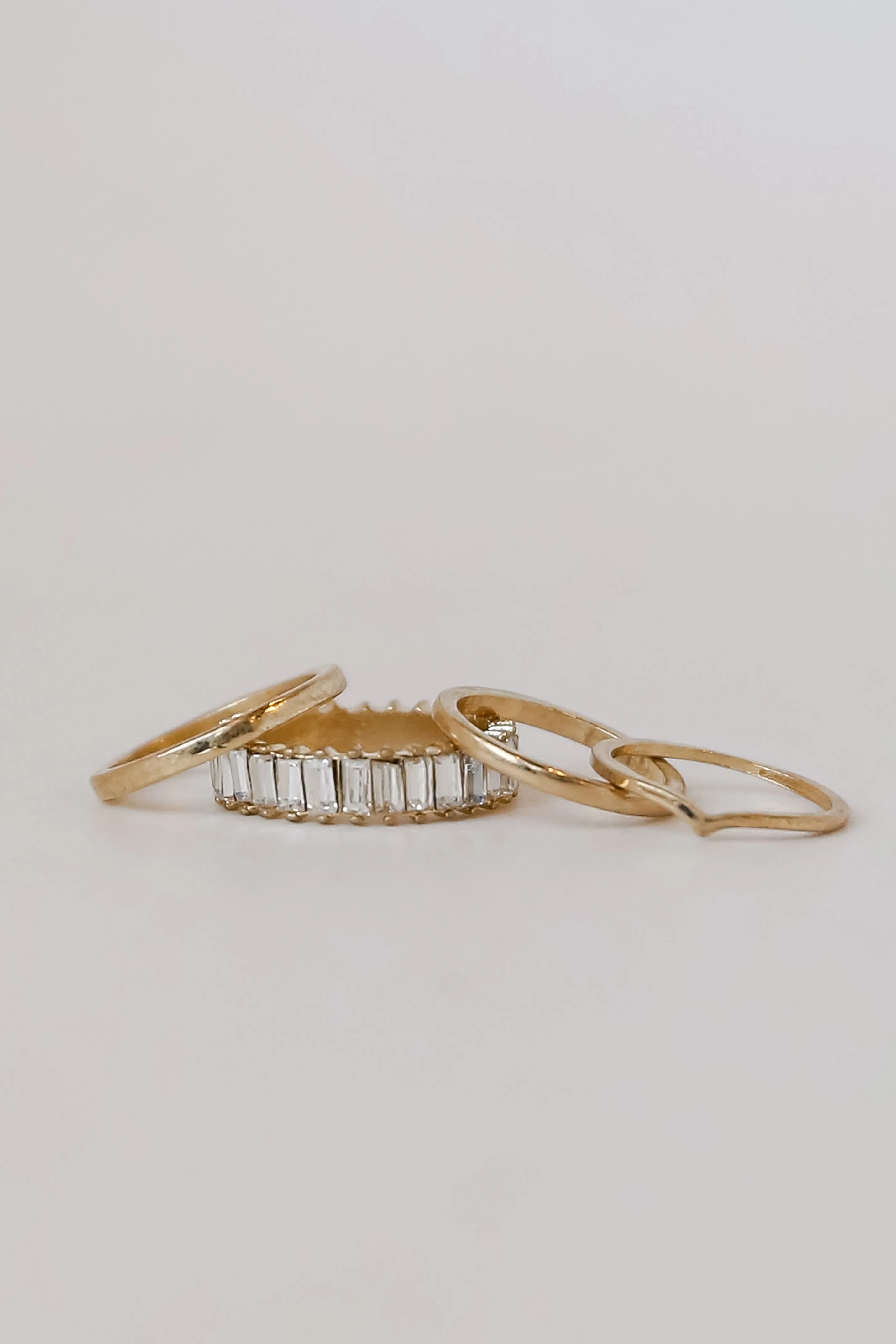 FINAL SALE - Joanna Gold Rhinestone Ring Set