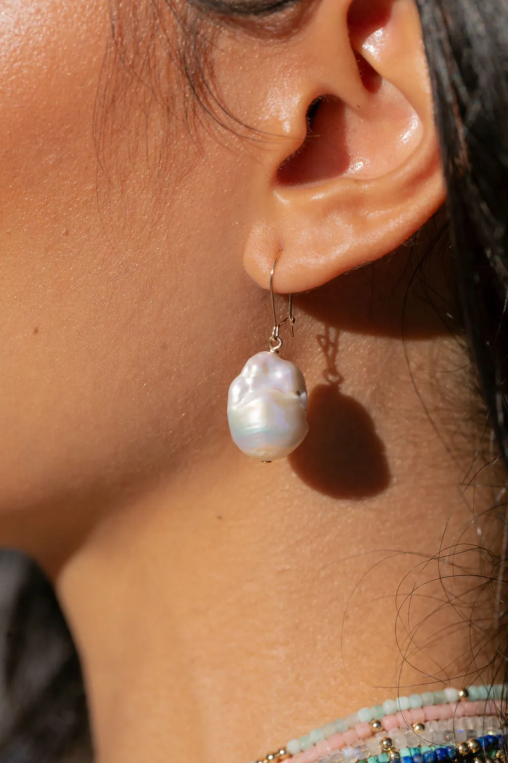 Flameball Pearl Drop Earrings - Kiele