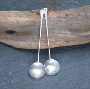 Full Moon Silver Drop Earrings