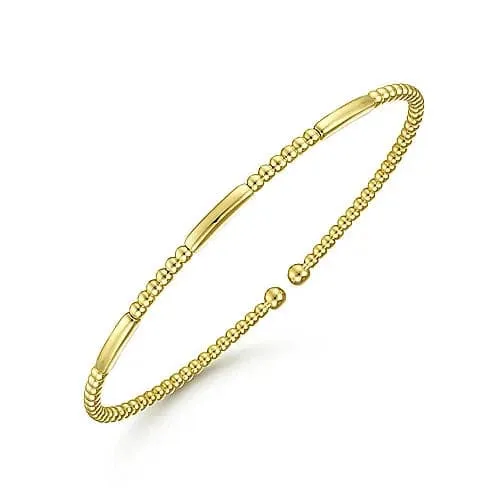 Gabriel & Co. Yellow Gold Bujukan Open Bangle