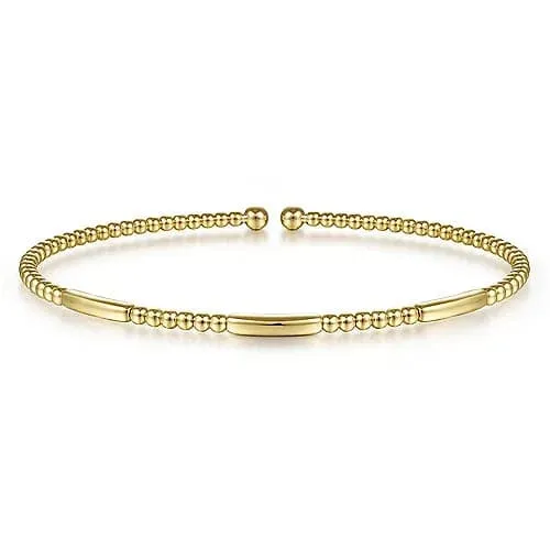 Gabriel & Co. Yellow Gold Bujukan Open Bangle