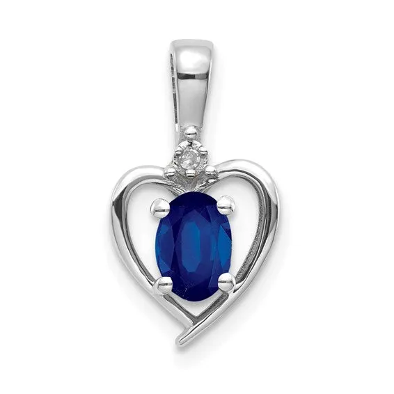 Gemstone and Diamond Heart Pendants