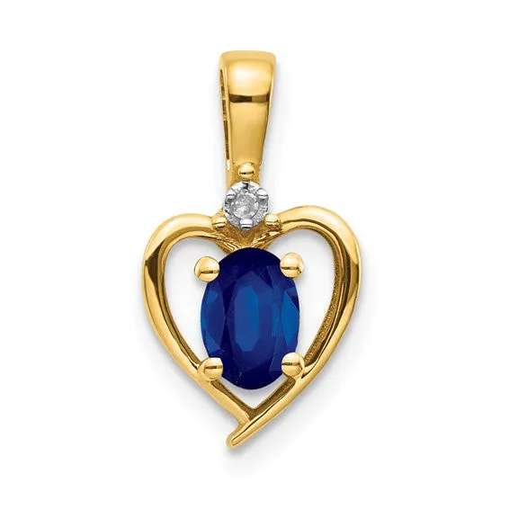 Gemstone and Diamond Heart Pendants