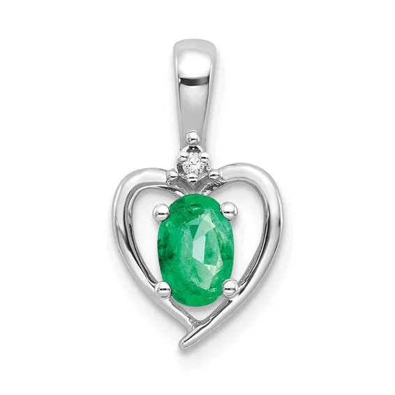 Gemstone and Diamond Heart Pendants