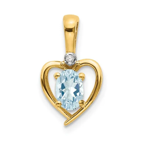 Gemstone and Diamond Heart Pendants