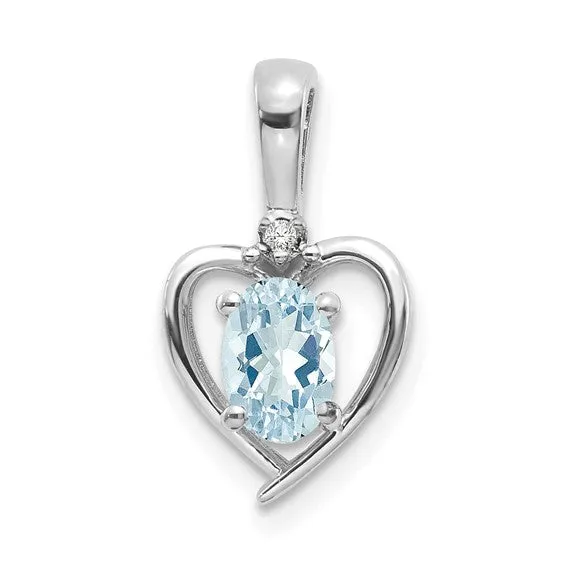 Gemstone and Diamond Heart Pendants