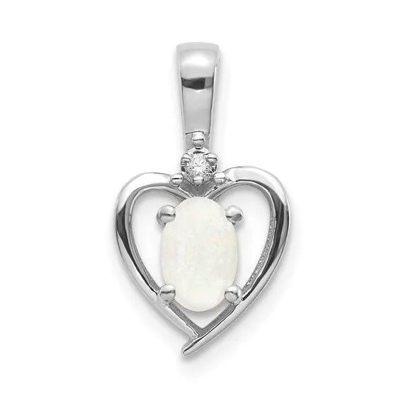 Gemstone and Diamond Heart Pendants