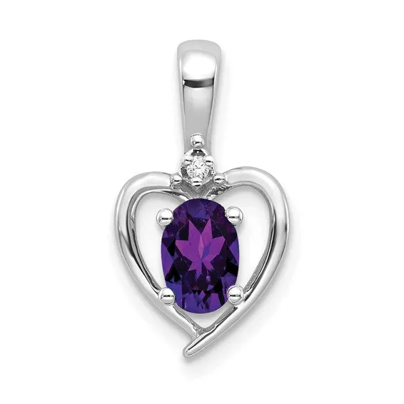 Gemstone and Diamond Heart Pendants