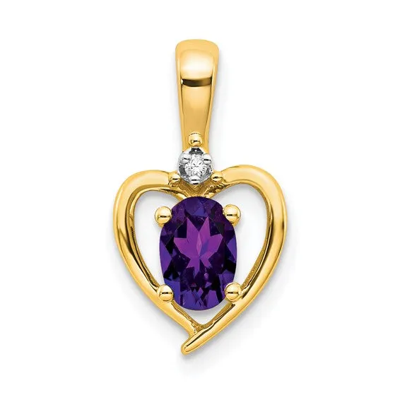 Gemstone and Diamond Heart Pendants