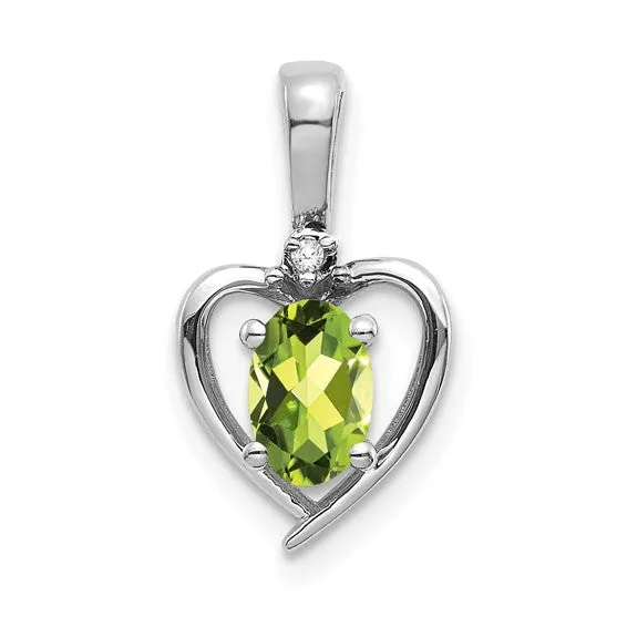 Gemstone and Diamond Heart Pendants