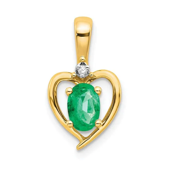 Gemstone and Diamond Heart Pendants