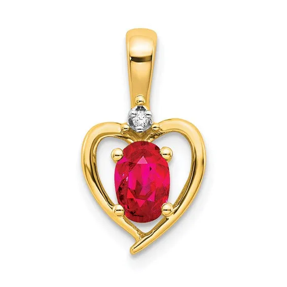 Gemstone and Diamond Heart Pendants