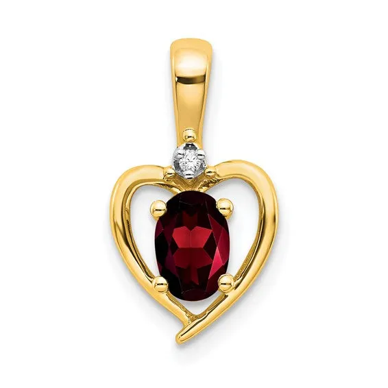 Gemstone and Diamond Heart Pendants