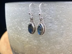 Gemstone And Silver Leaf Earrings