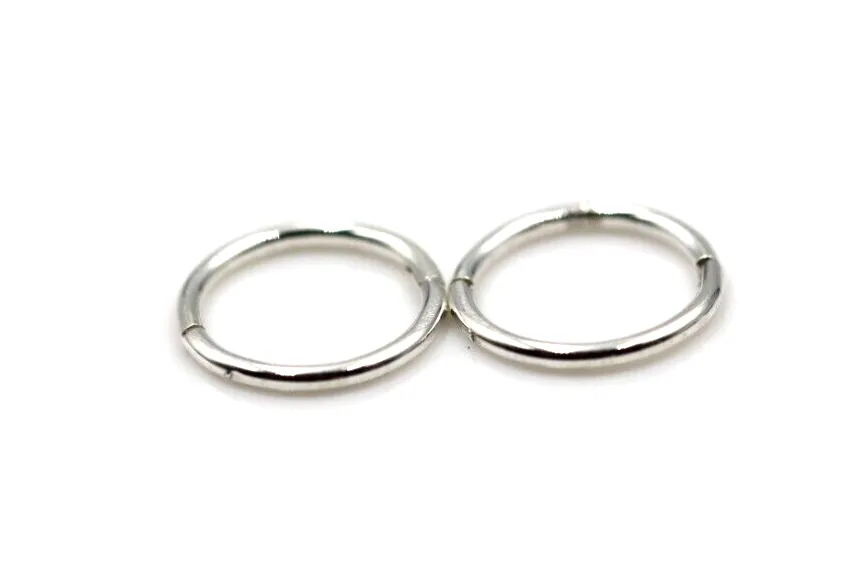 Genuine Sterling Silver 925 Sleepers Hinged Hoops Earrings Plain 10mm