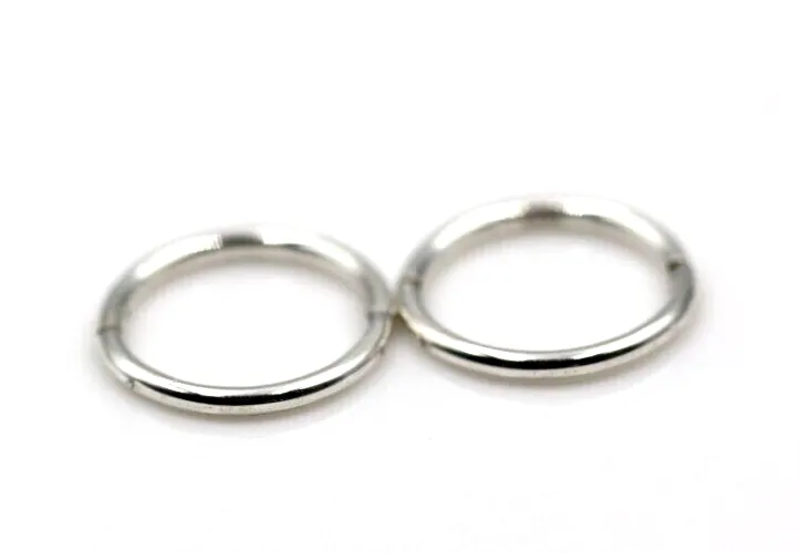 Genuine Sterling Silver 925 Sleepers Hinged Hoops Earrings Plain 10mm