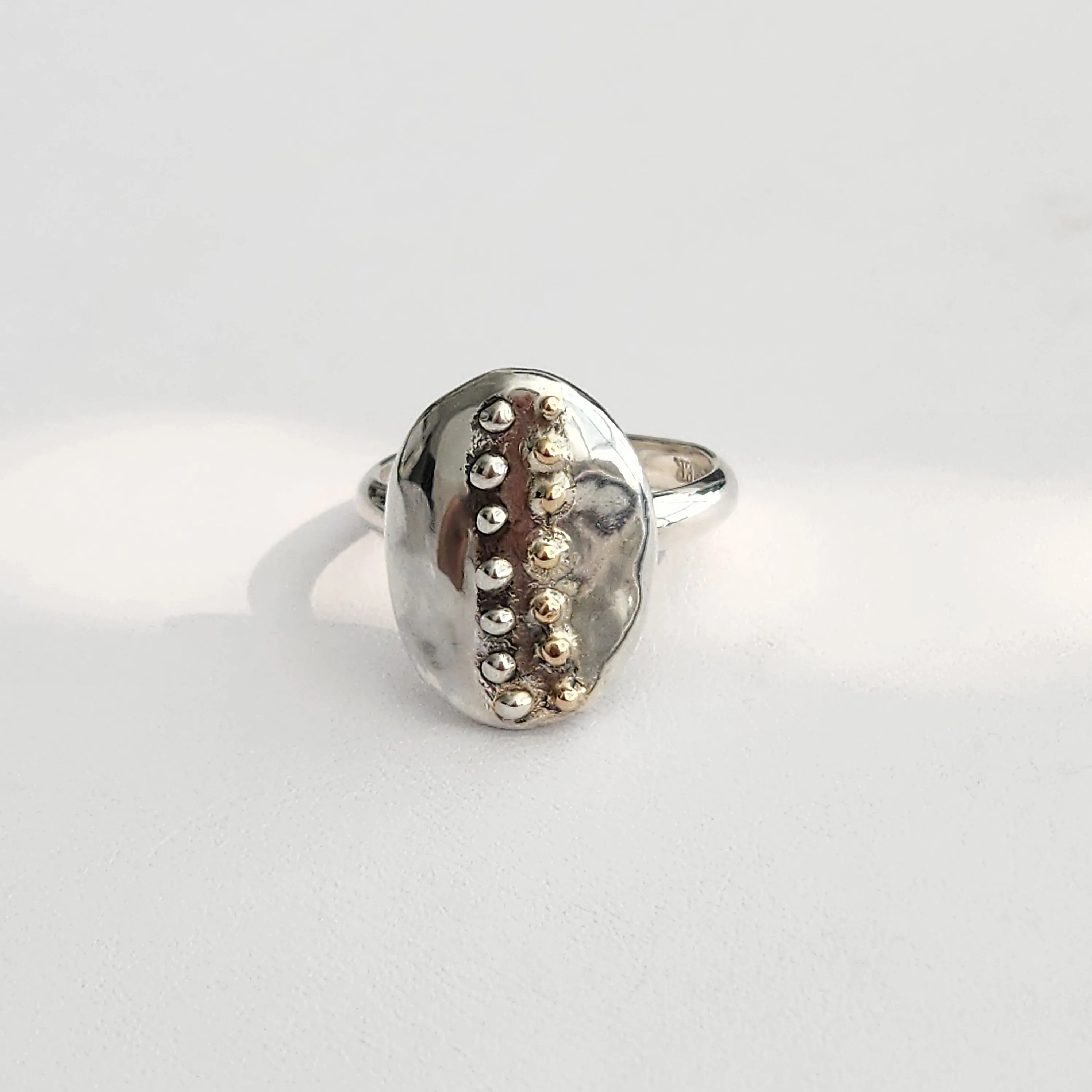 GOLD & SILVER BEADED Ring