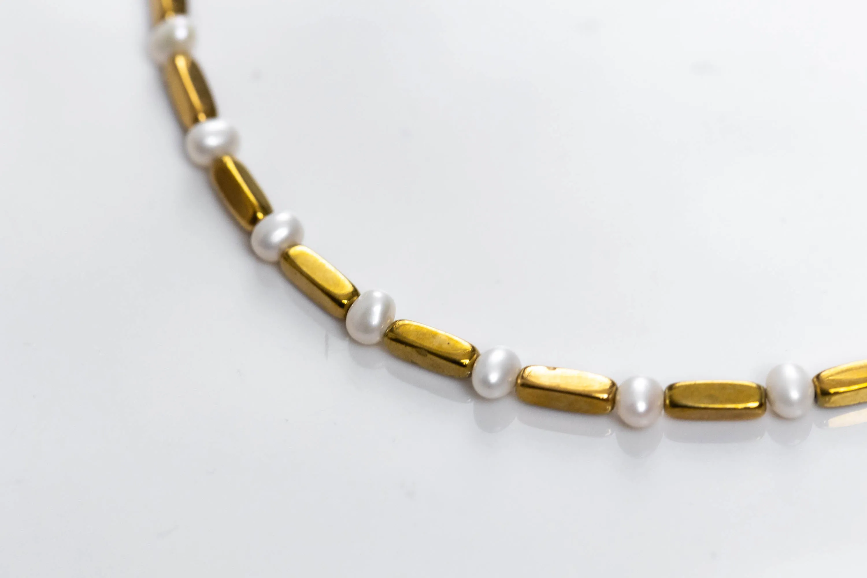 Gold hematite necklace