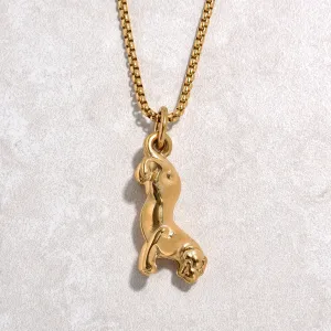 Gold Jaguar Steel Hearts Necklace