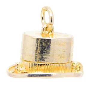 Gold Magicians' Top Hat Charm