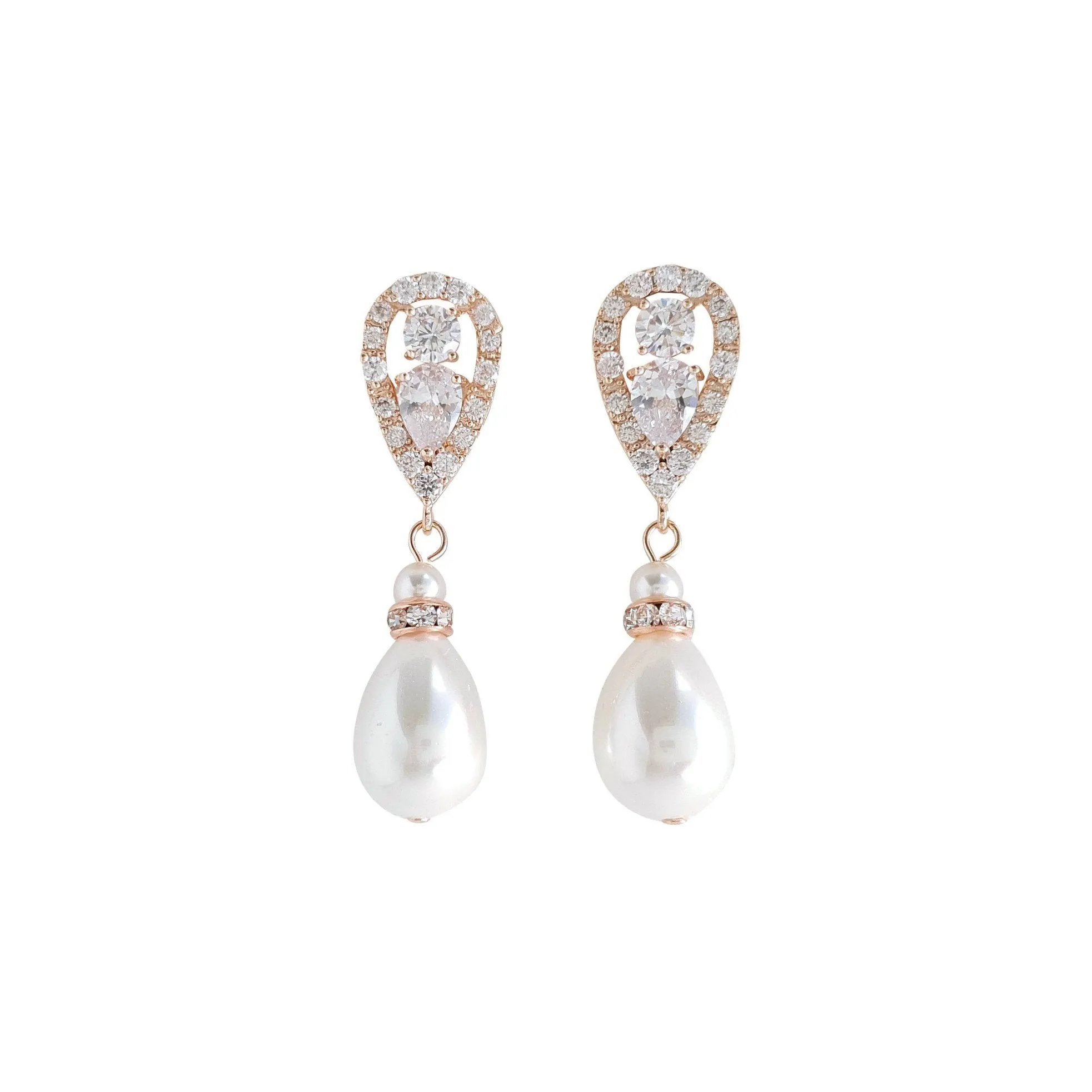 Gold Pearl Earrings-Cera